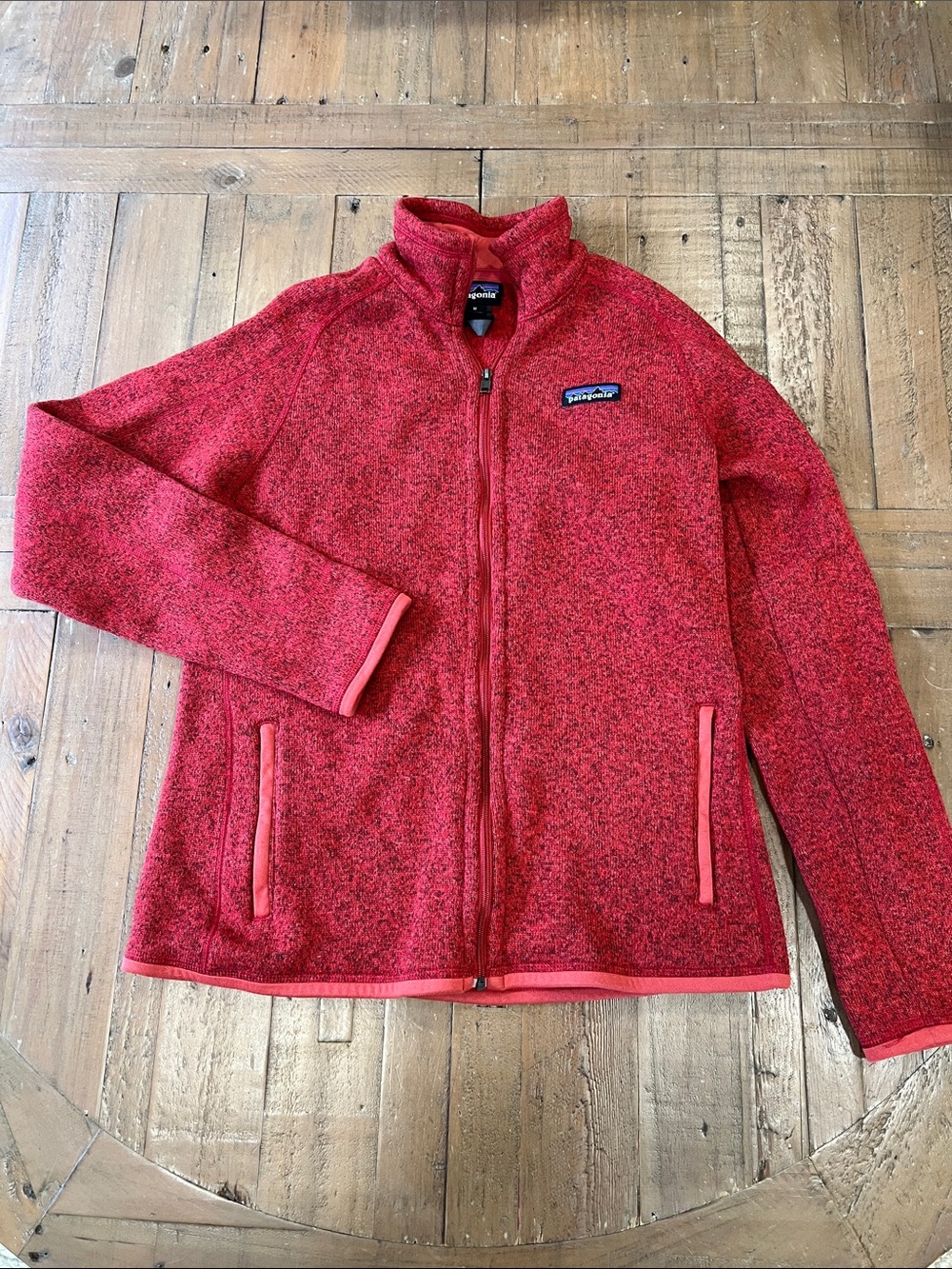 Patagonia Fleece Knit Better Sweater Jacket Women’s Medium Red Zip Front Cozy